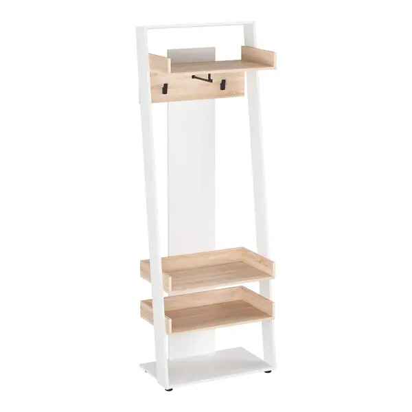 Mobilier de intrare cu functie Sciove, lemn, alb-natur, 70x40x200 cm