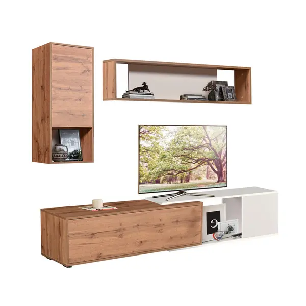 Mobilier Încastrat În Perete, alb, stejar Wotan, 217/180/40 cm