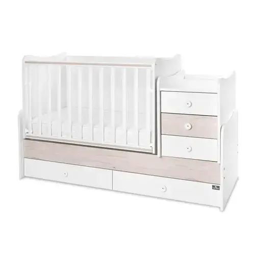 Mobilier multifunctional Lorelli Maxi Plus Trio White Light Oak, 70 x 160 cm, transformabil