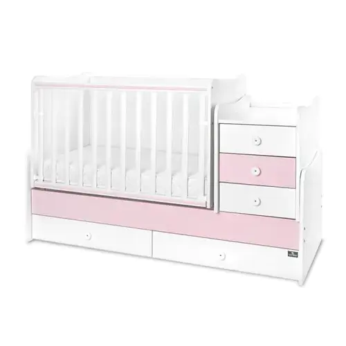 Mobilier multifunctional Lorelli Maxi Plus Trio White Orchid Pink, 70 x 160 cm, transformabil