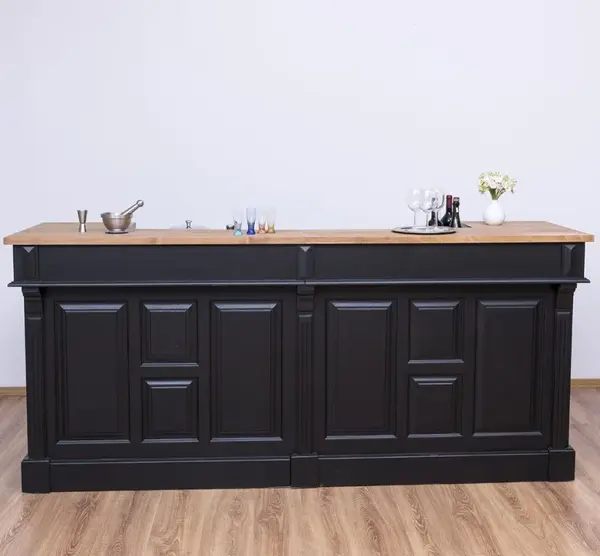 Mobilier pentru baruri S+D cu finisaj Black/Walnut Waxed