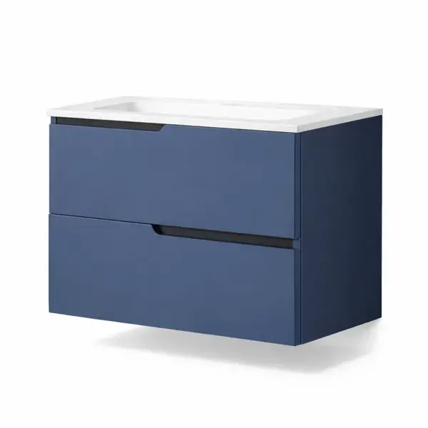 Mobilier pentru lavoar incastrat 60 cm, albastru, Fluminia Bari