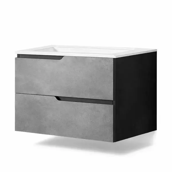 Mobilier pentru lavoar incastrat 80 cm, gri urban, Fluminia Bari 80