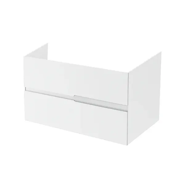 Mobilier pentru lavoar pe blat 100 cm, alb lucios, Fluminia Toledo