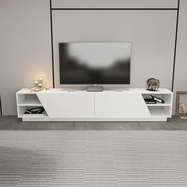 Mobilier Rhodes, Gri - Alb, 240x37 cm