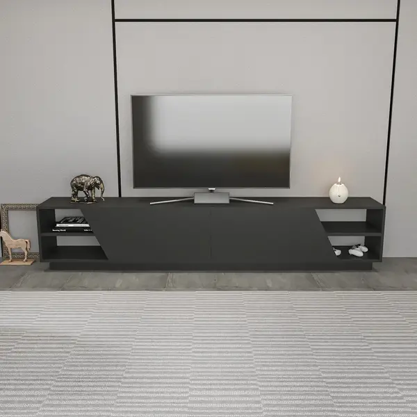 Mobilier Rhodes, Gri - Alb, 240x37 cm