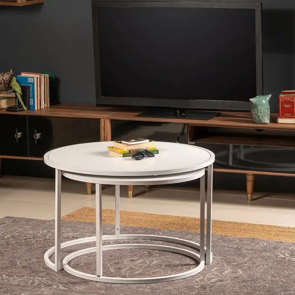 Mobilier Tambur, Oak Black - Alb, 80x80 cm