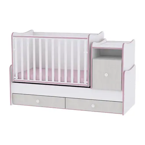 Mobilier Trend Plus New White & Pink Crossline, patut/birou/comoda, lemn