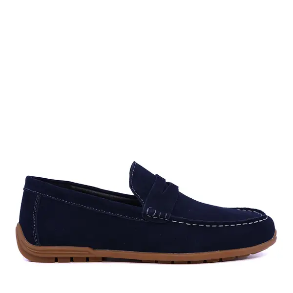 Mocasini bărbați Benvenuti bleumarin din piele întoarsă 3859BM575VBL