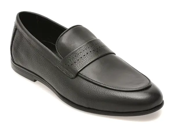 Mocasini BITE THE BULLET negri, FH412, din piele naturala