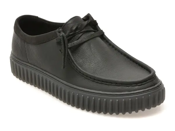 Mocasini CLARKS negri, TORHILL LO, din piele naturala