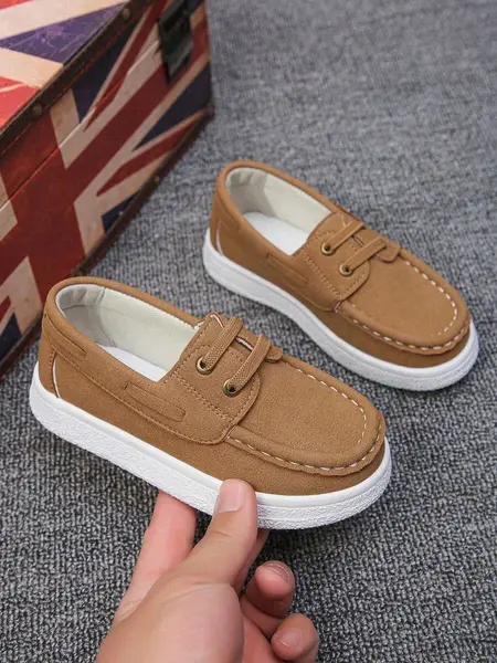 Mocasini cu cusături clasice pentru copii, pantofi casual cu talpă moale - maro / 26 EUR