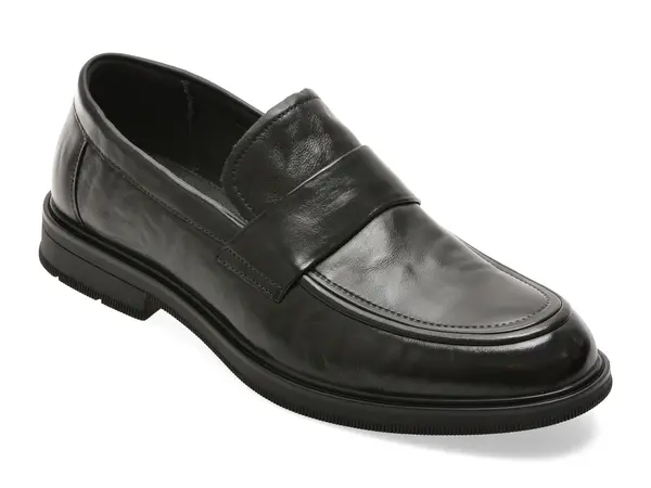 Mocasini eleganti EPICA negri, AH02, din piele naturala
