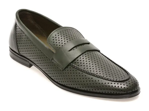 Mocasini eleganti OTTER kaki, 25M125, din piele naturala