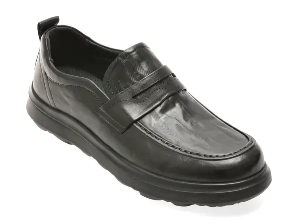Mocasini EPICA negri, FH08, din piele naturala