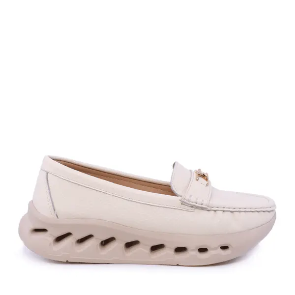Mocasini femei Benvenuti bej cu accesoriu decorativ 2041DM2510BE