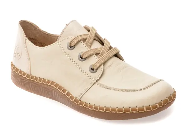 Mocasini RIEKER bej, N2402, din piele naturala