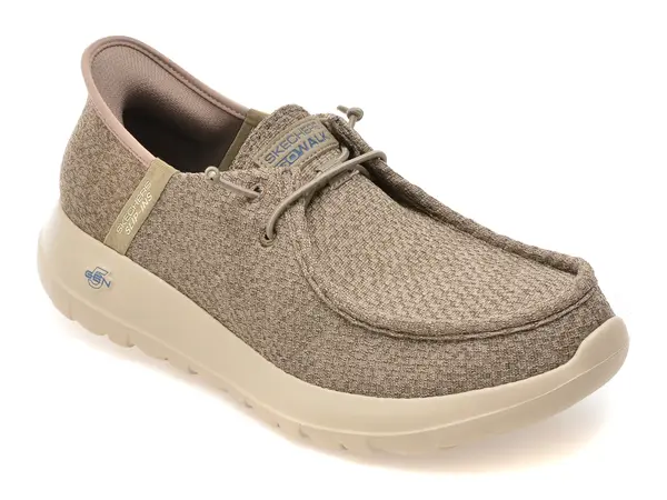 Mocasini SKECHERS gri, GO WALK MAX, din material textil