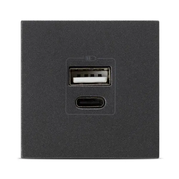 moda voice, priza usb a+c 5v 2,4a 2m, antracit mat, elbi