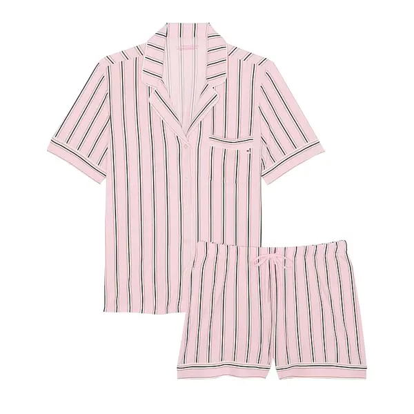 Modal short pajama set - pretty blossom stripes Xl