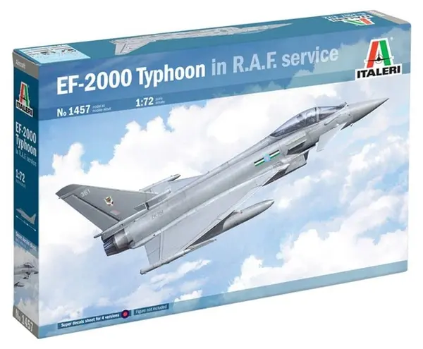 Model asamblabil Italeri Militare: Avioane - Avion de luptă supersonic multifuncțional Eurofighter EF-2000 Typhoon In R.A.F. Service