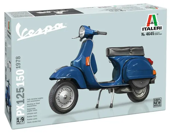Model asamblabil Italeri Moderne: Motociclete - Motocicletă Vespa PX 125/150 1978