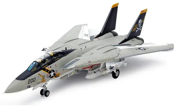 Model asamblabil Tamiya Militari: Avioane - Vânător american Grumman F-14A Tomcat, 2 figurine
