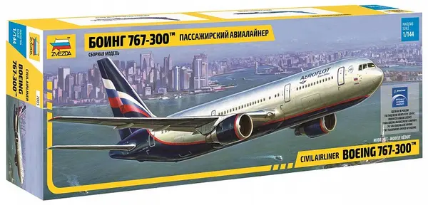Model asamblabil Zvezda Contemporary: Avioane - Avion civil american Boeing 767-300