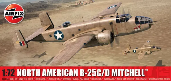 Model asamblat Airfix Militar : Avioane - bombardier american North American B-25C/D Mitchell