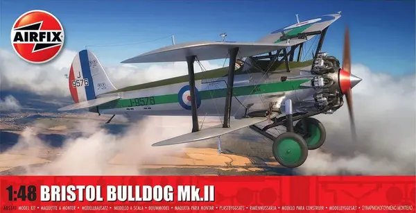 Model asamblat Airfix Militar : Avioane - bombardierul britanic Bristol Bulldog Mk.II(Bristol Bulldog Mk.II)