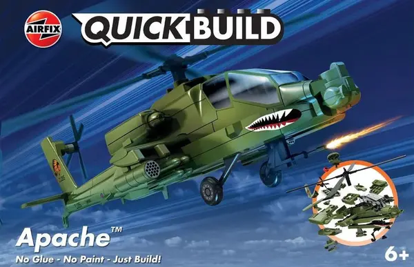 Model asamblat Airfix Militar : Elicoptere - QUICKBUILD Apache - Asamblare fără lipici