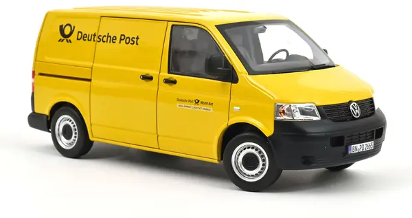 Model colecționar Norev Modern: Automobile - Volkswagen T5 Transporter Deutsche Post (Yellow) (2003)