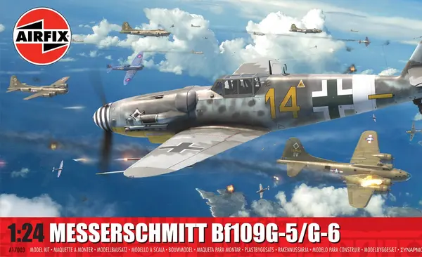 Model de asamblat Airfix Militari: Avioane - Vânător german Messerschmitt Bf109G-5/G-6