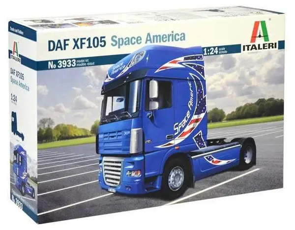Model de asamblat Italeri Contemporary: Camioane - Camion tractor DAF XF-105 ''Space America''