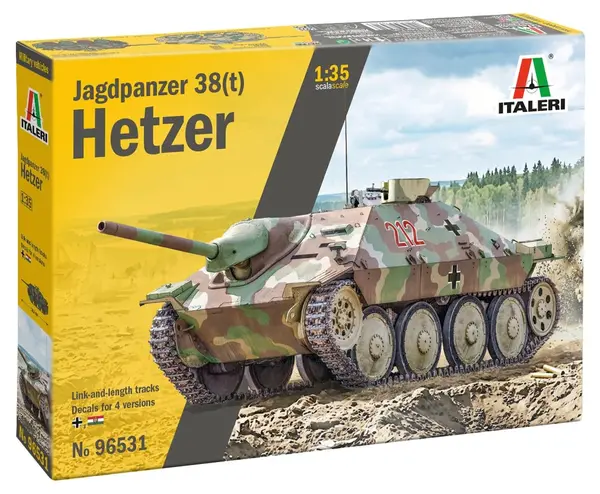 Model de asamblat Italeri Militar: Tancuri - Tanc germanJagdpanzer 38(t) Hetzer