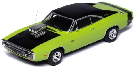 Model de colecție IXO Contemporary: Automobile - Dodge Charger R/T (Verde deschis/Negru) (1970)