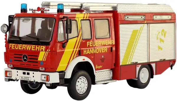 Model de colecție IXO Contemporary: Automobile - Mercedes-Benz LF 16/12 Ziegler, Feuerwehr Hannover (1995)