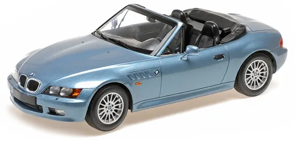 Model de colecție MINICHAMPS Modern: Mașini - BMW Z3 Roadster, 1997, Light Blue Metallic