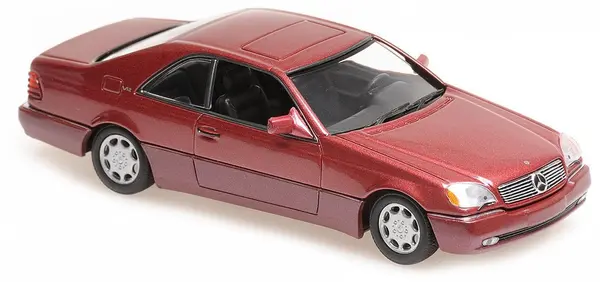 Model de colecție MINICHAMPS Modern: Mașini - Mercedes-Benz 600SEC Coupe, 1992, Red Metallic
