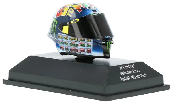 Model de colecție MINICHAMPS - Reproducere cască Valentino Rossi, AGV Helmet, MotoGP Misano 2018