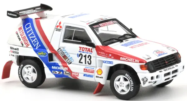 Model de colecție NOREV Curse: Mașini - Mitsubishi Pajero (1992) Dakar Rally #213 K.Shinozuka