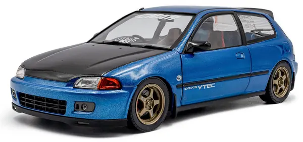 Model de colecție SOLIDO Moderne: Automobile - Honda Civic (EG6) Solido Works, Cobalt Blue Pearl, 1991