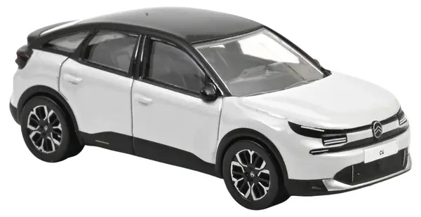 Model de colecționar NOREV Modern: Mașini - Citroen C4 2025 Okenite White metallic and Black