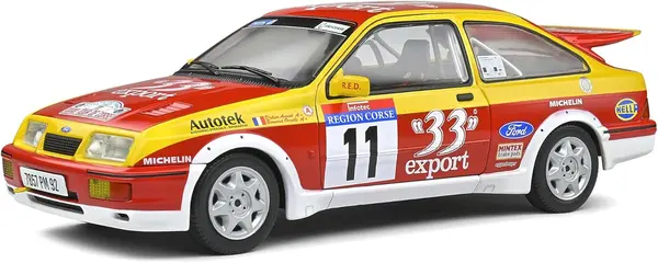 Model de colecționar SOLIDO Curse: Mașini - Ford Sierra Cosworth - Tour De Corse 1987 Auriol/Occelli