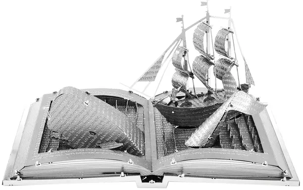 Model metalic de asamblat Metal Earth - Moby Dick Book Sculpture
