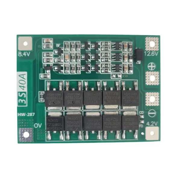Modul BMS pentru acumulatori de Litiu, 3S, 12.6V, 40A