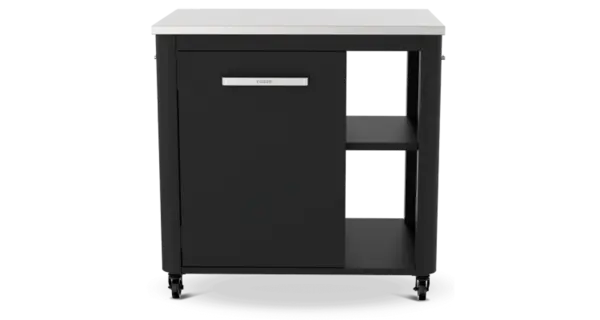 Modul bucatarie de exterior cu o usa si un raft lateral, cu blat de lucru din inox Cozze negru 90x60x90 cm 90527