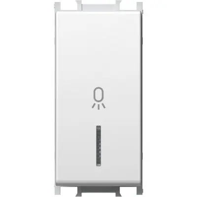 Modul Buton cu LED Simplu 1M 16A IP20 Alb, TEM Modul TEM-SM11PWIN02-U