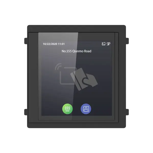 Modul cititor carduri cu display Hikvision DS-KD-TDM, 4 inch, card MF, cod pin, touchscreen