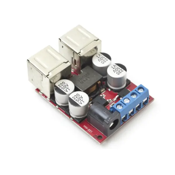 Modul coborator tensiune 8V - 35VDC la 5VDC, 8A, 4 porturi USB